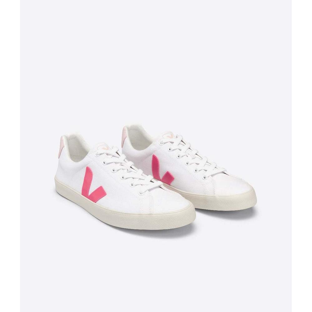 Women's Veja ESPLAR SE CANVAS Shoes White/Orange/Pink | SG 513ZUT